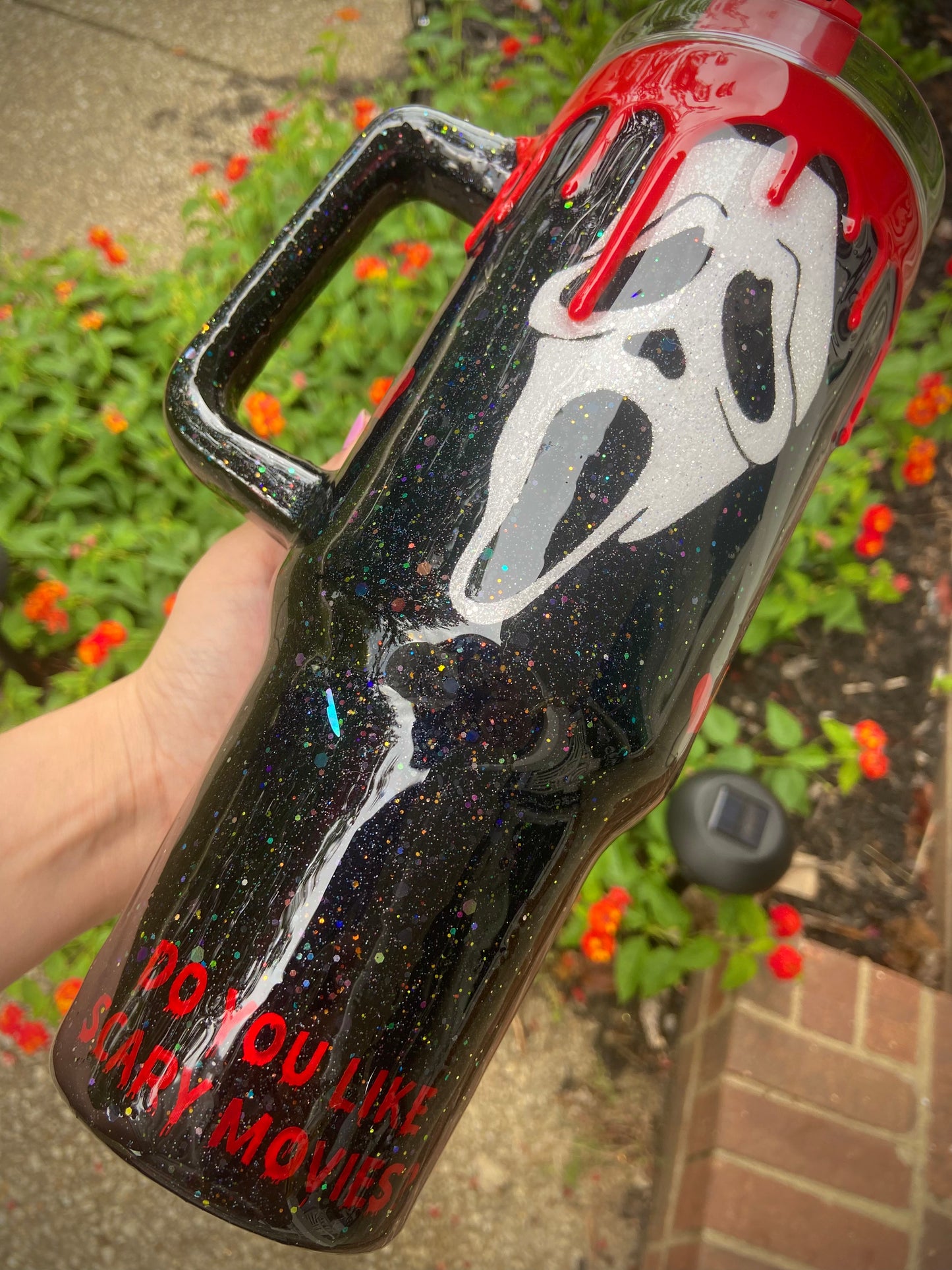 Ghostface 40oz handle tumbler