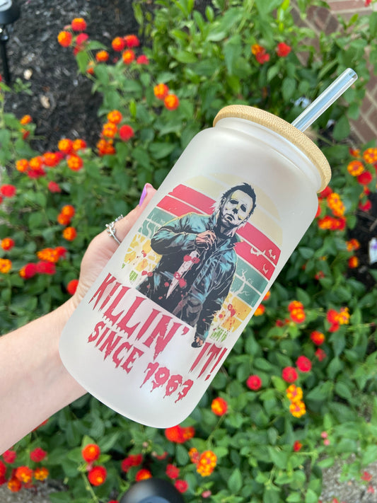 Michael Myers frosted tumbler