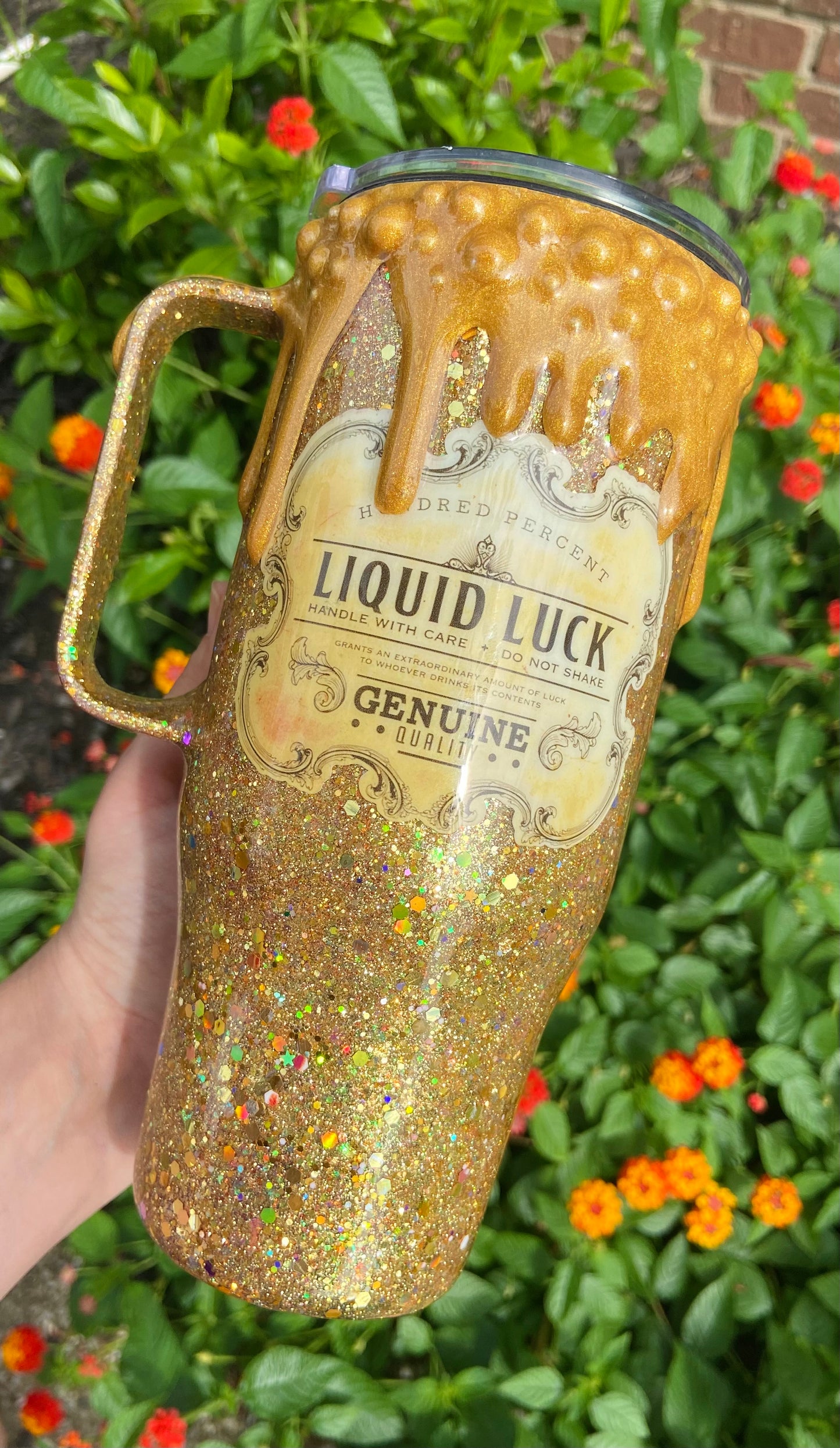 Liquid Luck 24oz handle tumbler