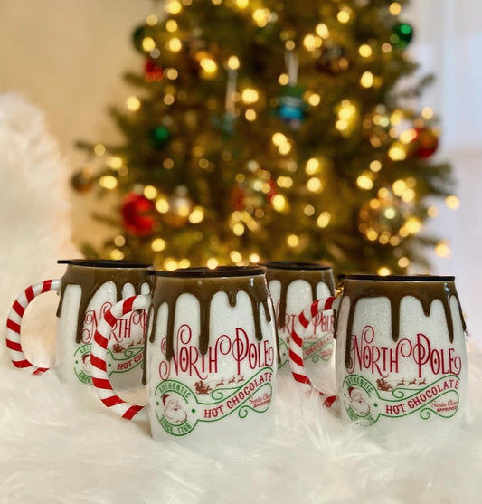 North Pole hot cocoa mugs