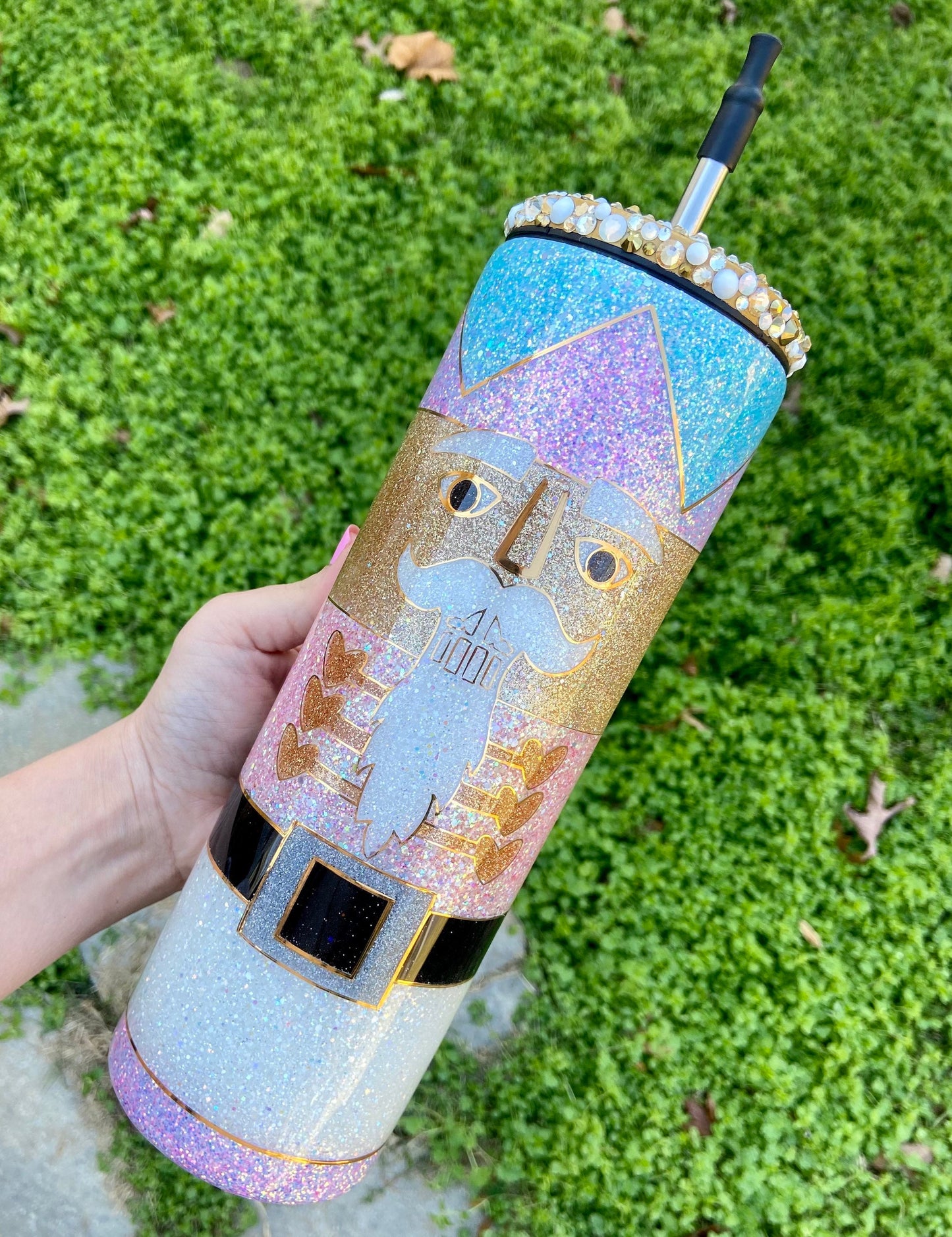 Nutcracker glitter tumbler