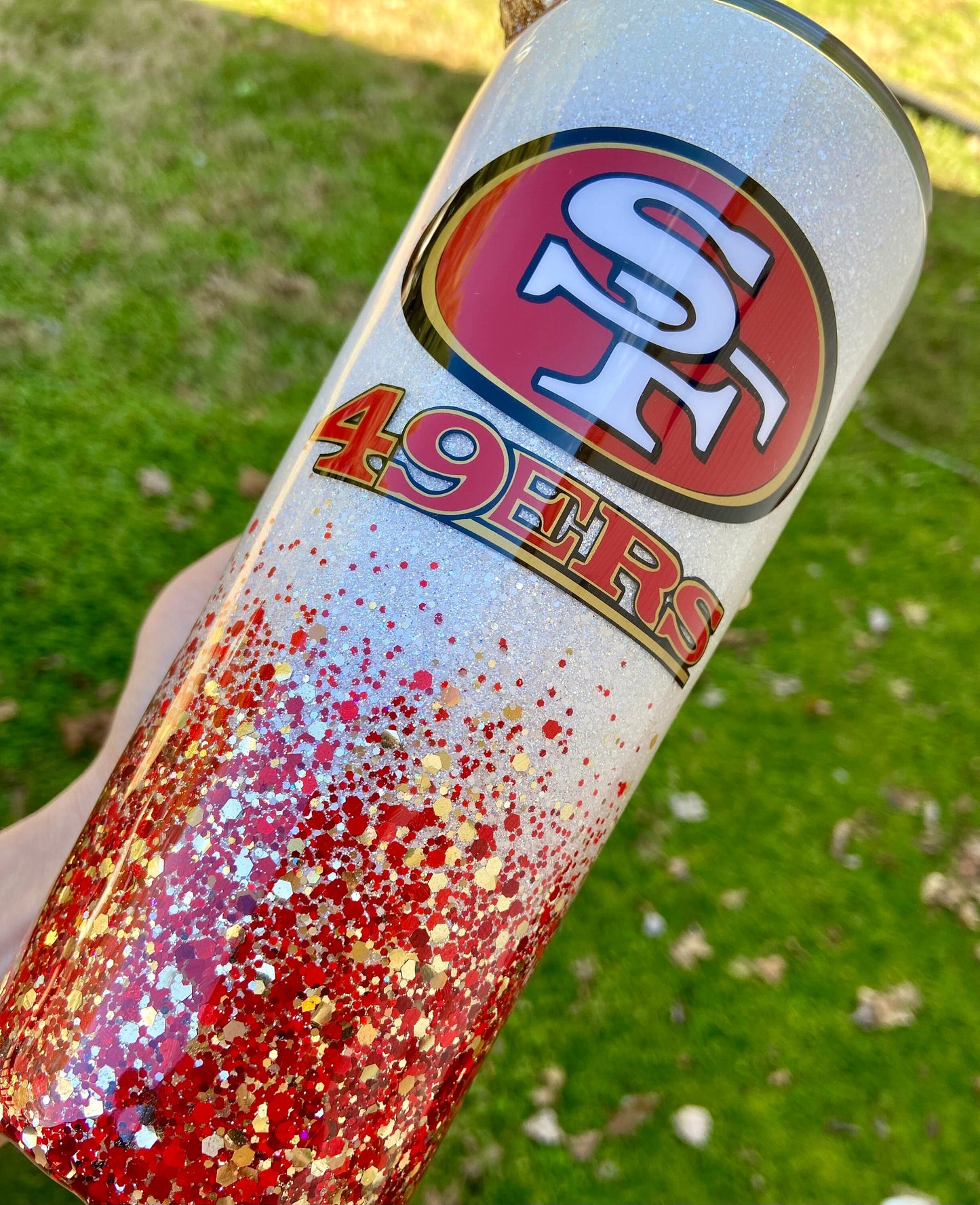 Faithful to the Bay/football tumbler