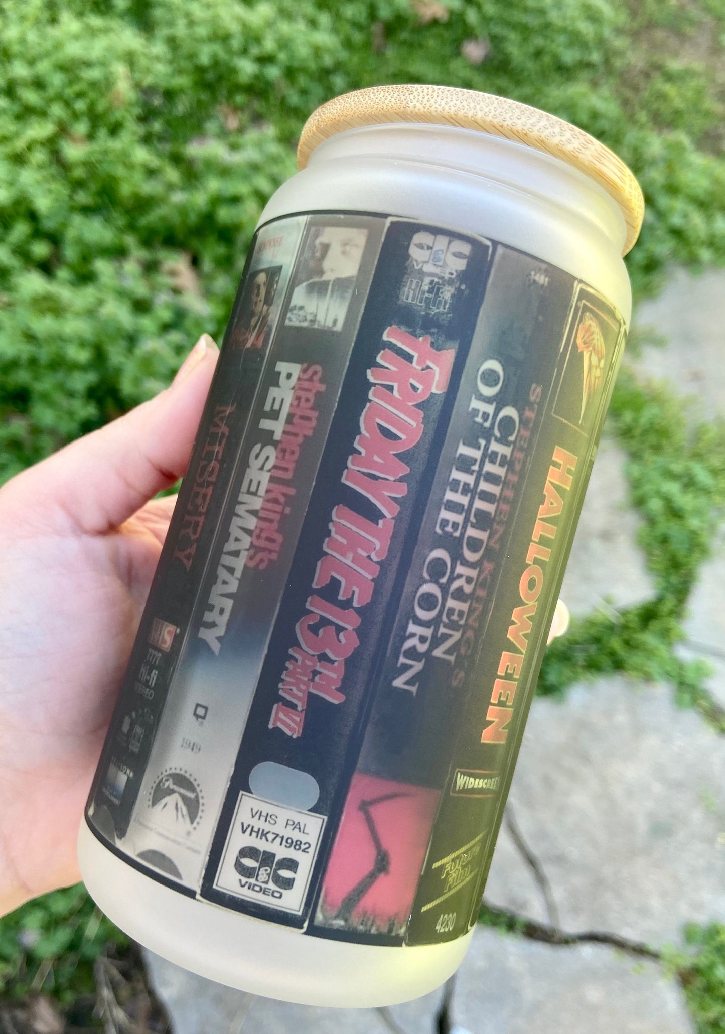 Horror films/classic VHS/frosted tumbler